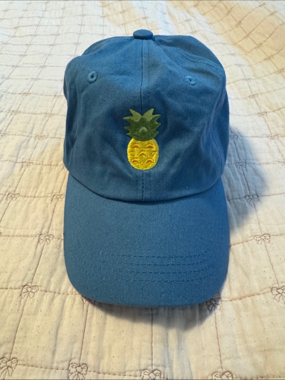 Blue Pineapple Embroidered Baseball Cap